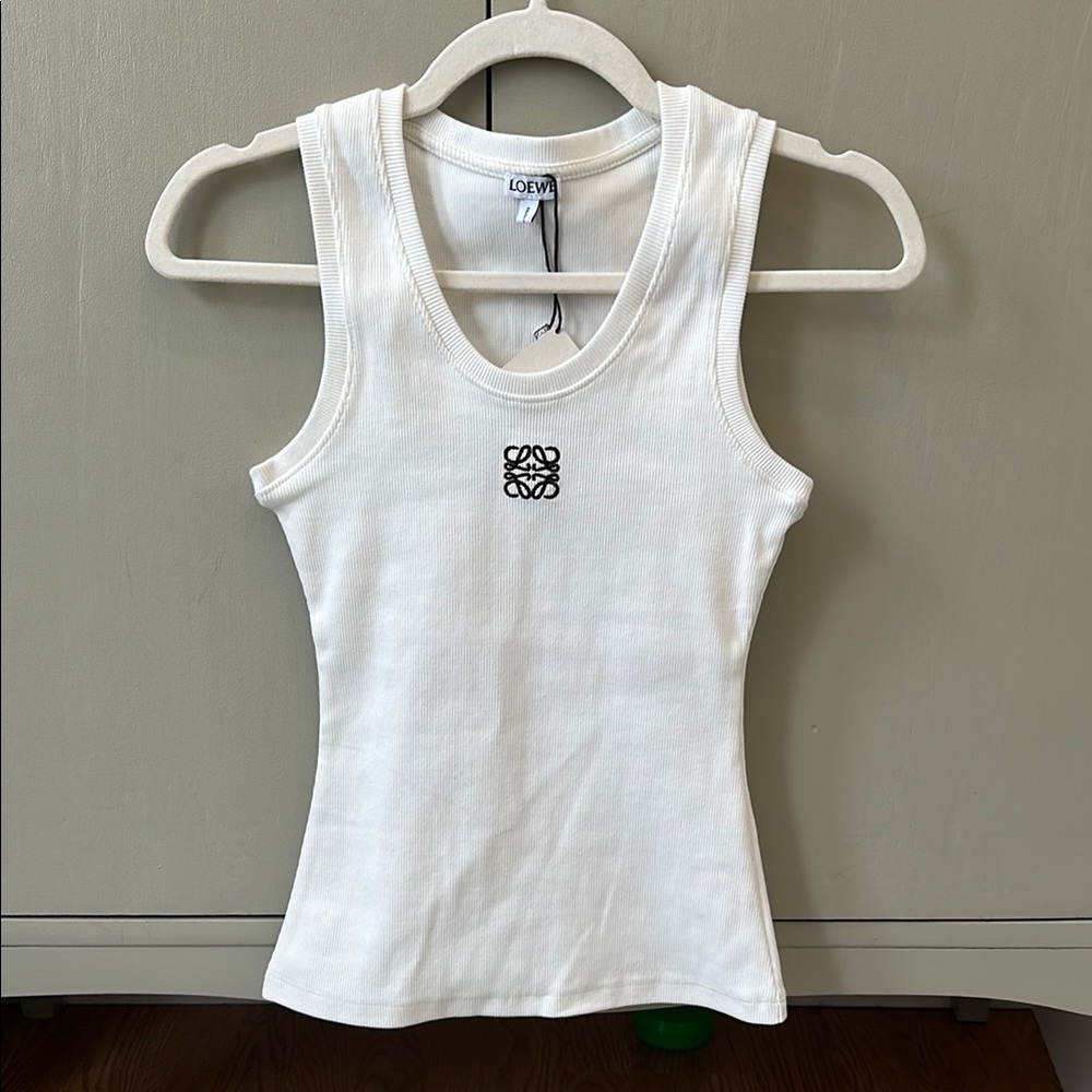 Loewe White Anagram Tank Top in Cotton Size Small NWT